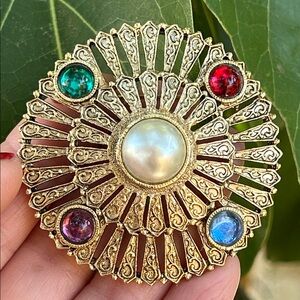 Mid-20th Century Gripoix Mogul Brooch